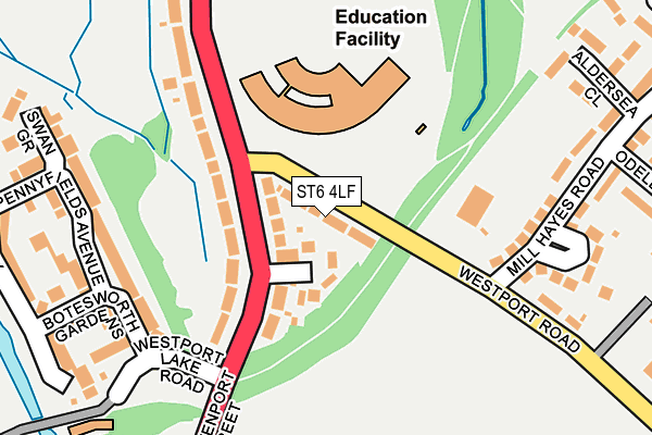 ST6 4LF map - OS OpenMap – Local (Ordnance Survey)