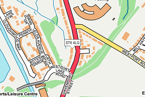 ST6 4LG map - OS OpenMap – Local (Ordnance Survey)