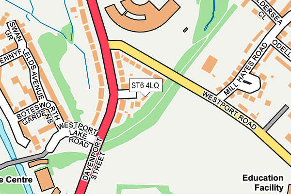 ST6 4LQ map - OS OpenMap – Local (Ordnance Survey)