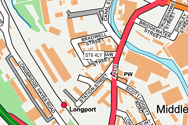 ST6 4LY map - OS OpenMap – Local (Ordnance Survey)