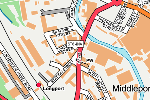 ST6 4NA map - OS OpenMap – Local (Ordnance Survey)