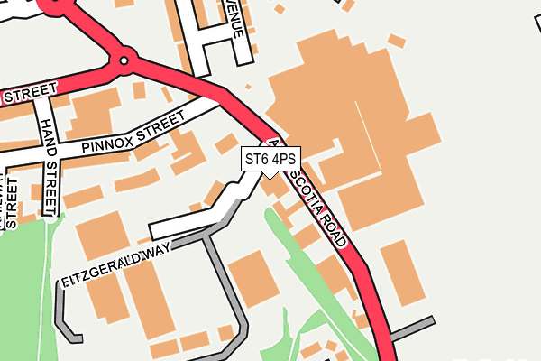 ST6 4PS map - OS OpenMap – Local (Ordnance Survey)