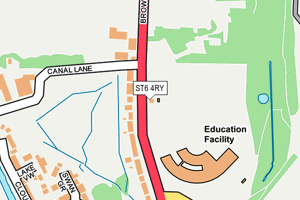 ST6 4RY map - OS OpenMap – Local (Ordnance Survey)