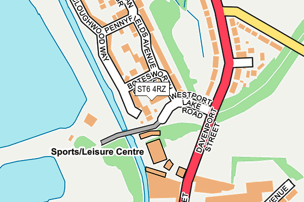 ST6 4RZ map - OS OpenMap – Local (Ordnance Survey)