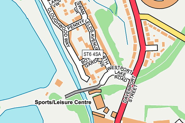 ST6 4SA map - OS OpenMap – Local (Ordnance Survey)