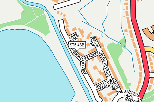 ST6 4SB map - OS OpenMap – Local (Ordnance Survey)