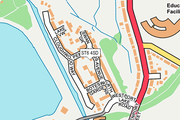 ST6 4SD map - OS OpenMap – Local (Ordnance Survey)