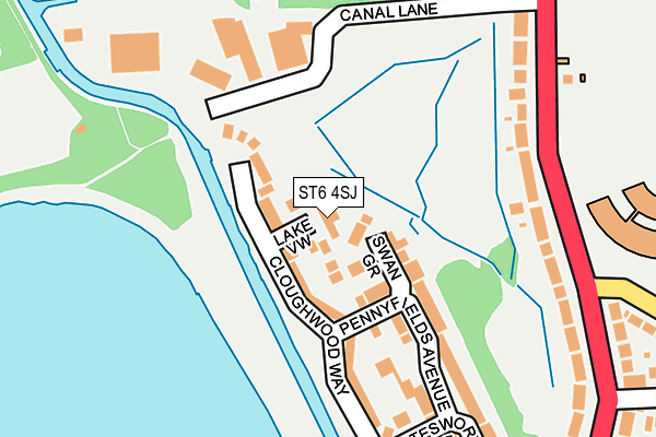 ST6 4SJ map - OS OpenMap – Local (Ordnance Survey)