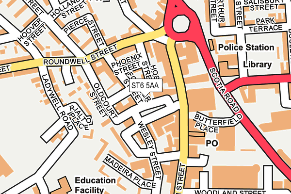 ST6 5AA map - OS OpenMap – Local (Ordnance Survey)