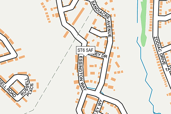 ST6 5AF map - OS OpenMap – Local (Ordnance Survey)