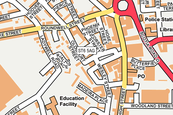 ST6 5AG map - OS OpenMap – Local (Ordnance Survey)