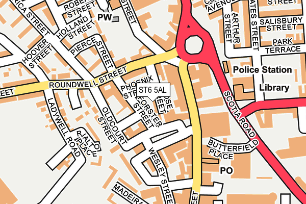 ST6 5AL map - OS OpenMap – Local (Ordnance Survey)