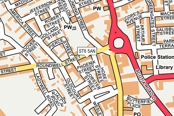 ST6 5AN map - OS OpenMap – Local (Ordnance Survey)