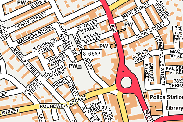 ST6 5AP map - OS OpenMap – Local (Ordnance Survey)