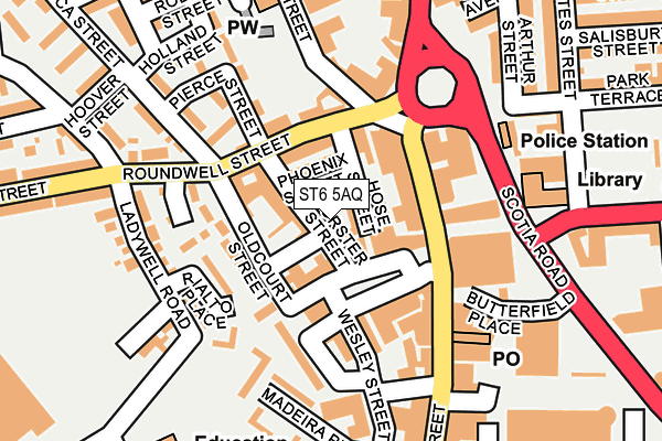 ST6 5AQ map - OS OpenMap – Local (Ordnance Survey)