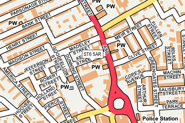 ST6 5AR map - OS OpenMap – Local (Ordnance Survey)