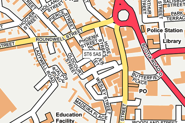 ST6 5AS map - OS OpenMap – Local (Ordnance Survey)