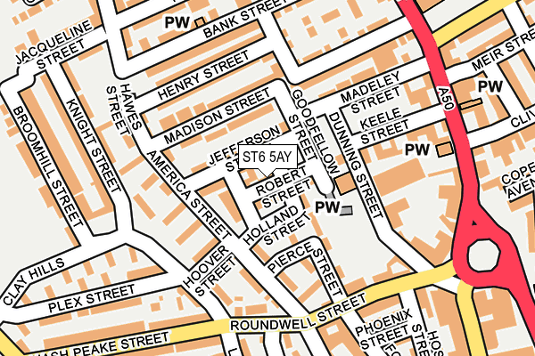 ST6 5AY map - OS OpenMap – Local (Ordnance Survey)