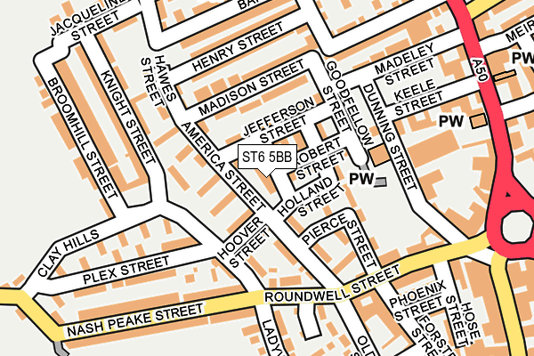 ST6 5BB map - OS OpenMap – Local (Ordnance Survey)