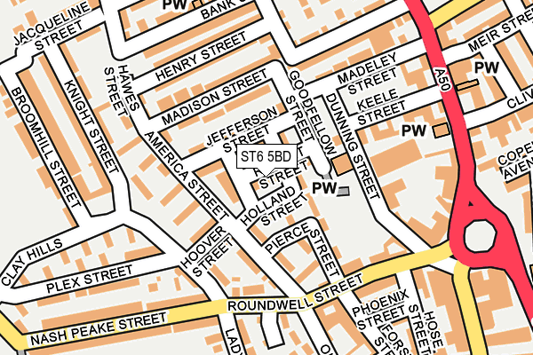 ST6 5BD map - OS OpenMap – Local (Ordnance Survey)