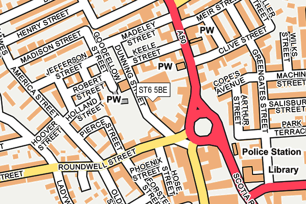 ST6 5BE map - OS OpenMap – Local (Ordnance Survey)