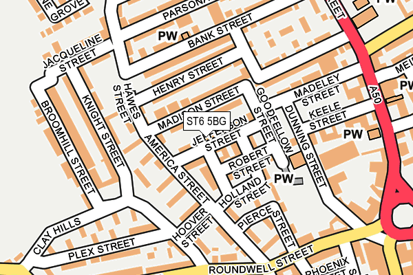 ST6 5BG map - OS OpenMap – Local (Ordnance Survey)