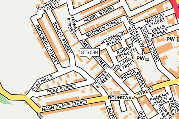 ST6 5BH map - OS OpenMap – Local (Ordnance Survey)