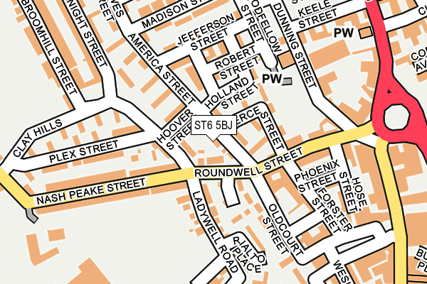 ST6 5BJ map - OS OpenMap – Local (Ordnance Survey)