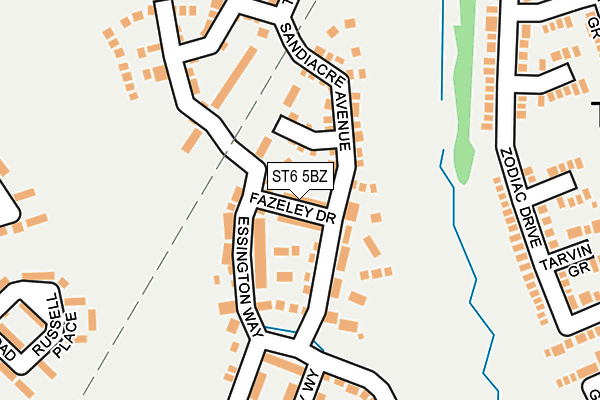 ST6 5BZ map - OS OpenMap – Local (Ordnance Survey)