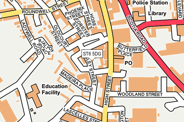 ST6 5DG map - OS OpenMap – Local (Ordnance Survey)