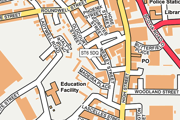 ST6 5DQ map - OS OpenMap – Local (Ordnance Survey)