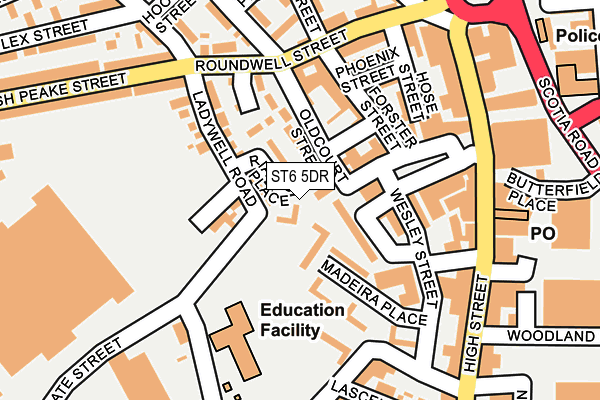 ST6 5DR map - OS OpenMap – Local (Ordnance Survey)