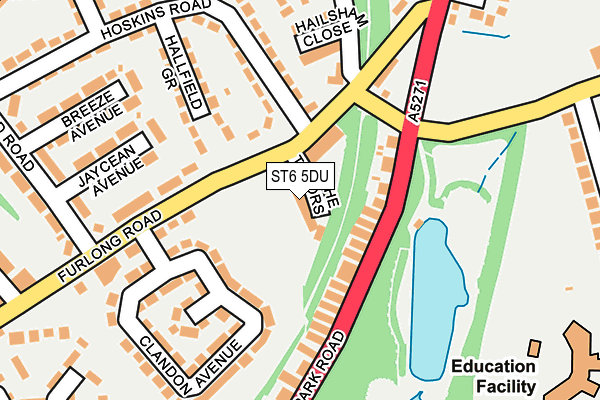 ST6 5DU map - OS OpenMap – Local (Ordnance Survey)