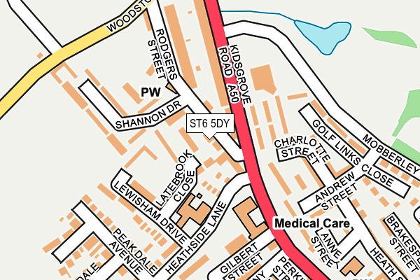 ST6 5DY map - OS OpenMap – Local (Ordnance Survey)