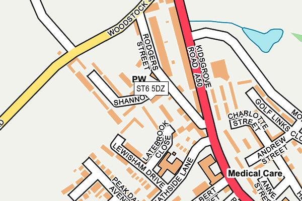 ST6 5DZ map - OS OpenMap – Local (Ordnance Survey)