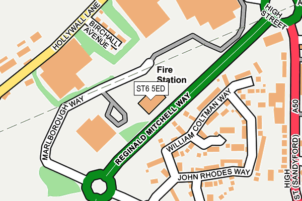 ST6 5ED map - OS OpenMap – Local (Ordnance Survey)