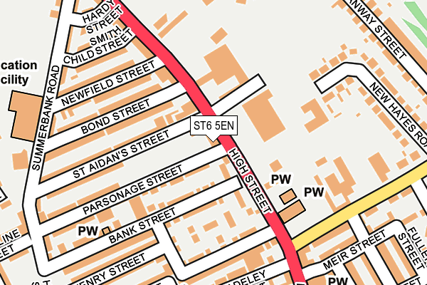 ST6 5EN map - OS OpenMap – Local (Ordnance Survey)