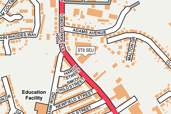 ST6 5EU map - OS OpenMap – Local (Ordnance Survey)