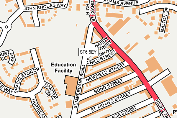 ST6 5EY map - OS OpenMap – Local (Ordnance Survey)