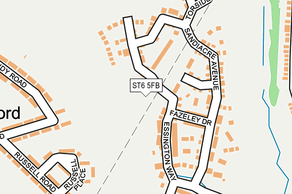 ST6 5FB map - OS OpenMap – Local (Ordnance Survey)