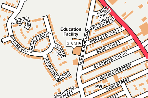 ST6 5HA map - OS OpenMap – Local (Ordnance Survey)