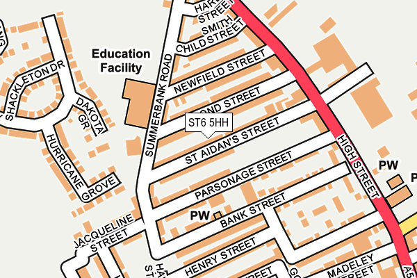 ST6 5HH map - OS OpenMap – Local (Ordnance Survey)