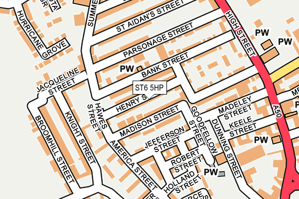 ST6 5HP map - OS OpenMap – Local (Ordnance Survey)