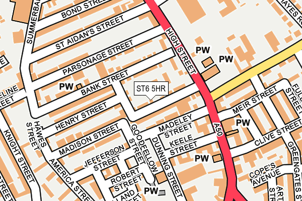 ST6 5HR map - OS OpenMap – Local (Ordnance Survey)