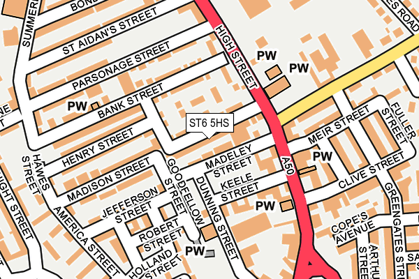 ST6 5HS map - OS OpenMap – Local (Ordnance Survey)