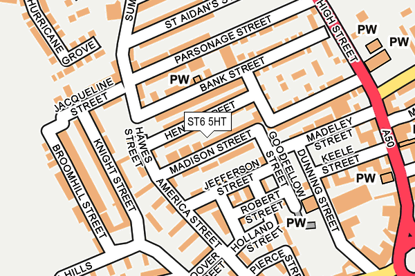 ST6 5HT map - OS OpenMap – Local (Ordnance Survey)