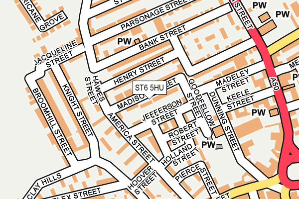 ST6 5HU map - OS OpenMap – Local (Ordnance Survey)