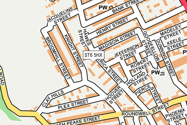 ST6 5HX map - OS OpenMap – Local (Ordnance Survey)