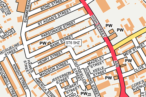 ST6 5HZ map - OS OpenMap – Local (Ordnance Survey)