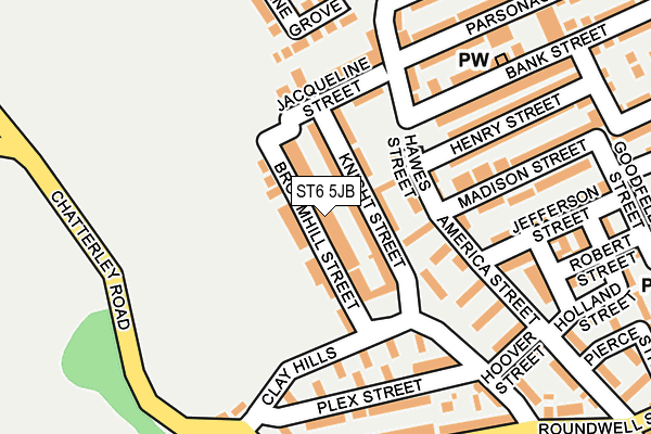 ST6 5JB map - OS OpenMap – Local (Ordnance Survey)